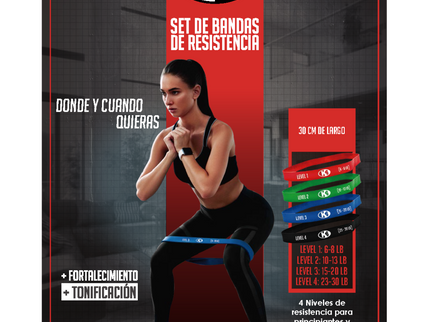 Set de Bandas de Resistencia K6 (ROJO/VERDE/AZUL/NEGRO)