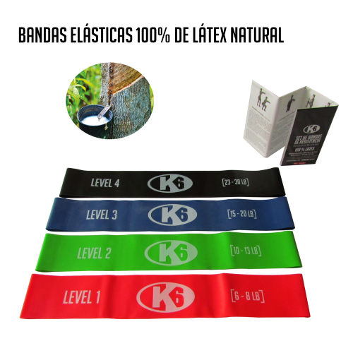 Set de Bandas de Resistencia K6 (ROJO/VERDE/AZUL/NEGRO)