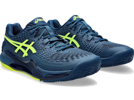 GEL-RESOLUTION 9 CLAY MAKO BLUE/SAFETY YELLOW (Polvo de ladrillo) (Caballero)