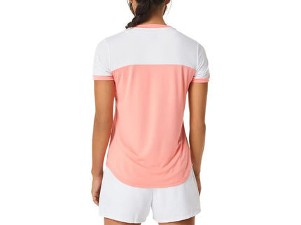 WOMEN COURT SS TOP GUAVA/BRILLIANT WHITE
