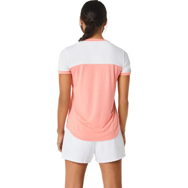 WOMEN COURT SS TOP GUAVA/BRILLIANT WHITE