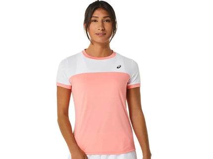 WOMEN COURT SS TOP GUAVA/BRILLIANT WHITE