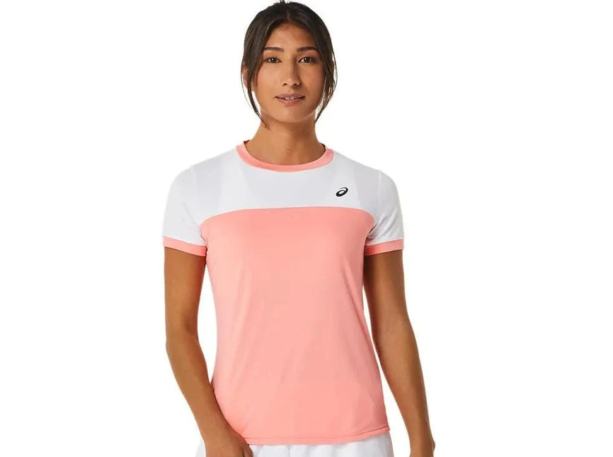 WOMEN COURT SS TOP GUAVA/BRILLIANT WHITE
