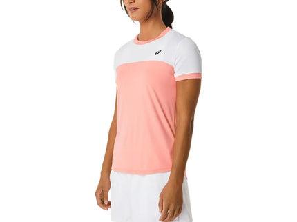 WOMEN COURT SS TOP GUAVA/BRILLIANT WHITE