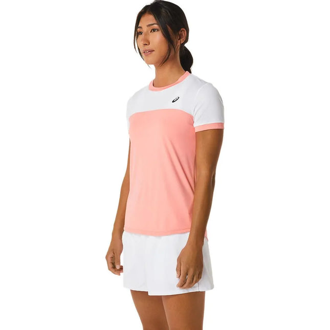 WOMEN COURT SS TOP GUAVA/BRILLIANT WHITE