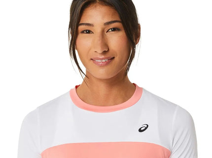 WOMEN COURT SS TOP GUAVA/BRILLIANT WHITE