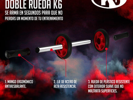 Ejercitador de Abdominales K6 de Doble Rueda