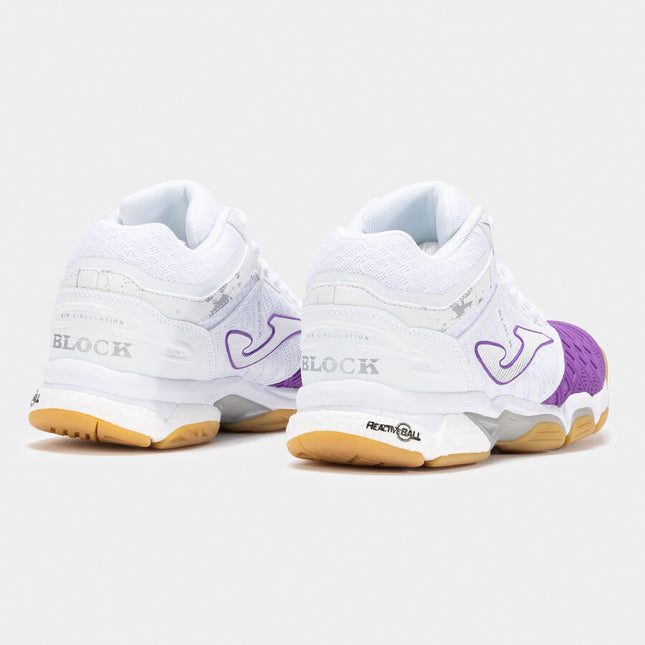 Zapatillas voleibol V.Blok blanco/morado (Pista dura) (Dama)
