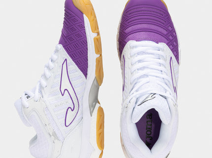 Zapatillas voleibol V.Blok blanco/morado (Pista dura) (Dama)