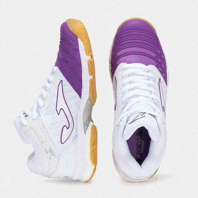 Zapatillas voleibol V.Blok blanco/morado (Pista dura) (Dama)
