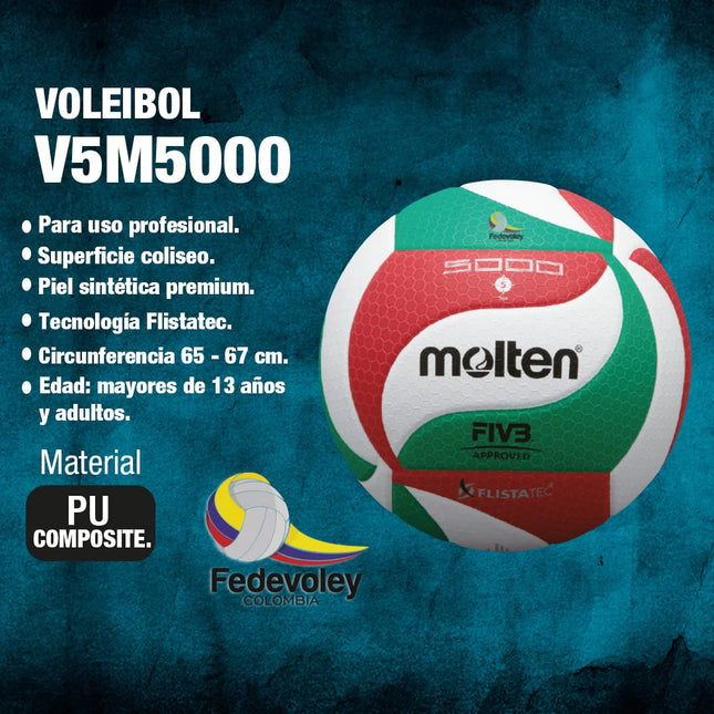 BALON VOLEIBOL MOLTEN FEDERACION V5M5000