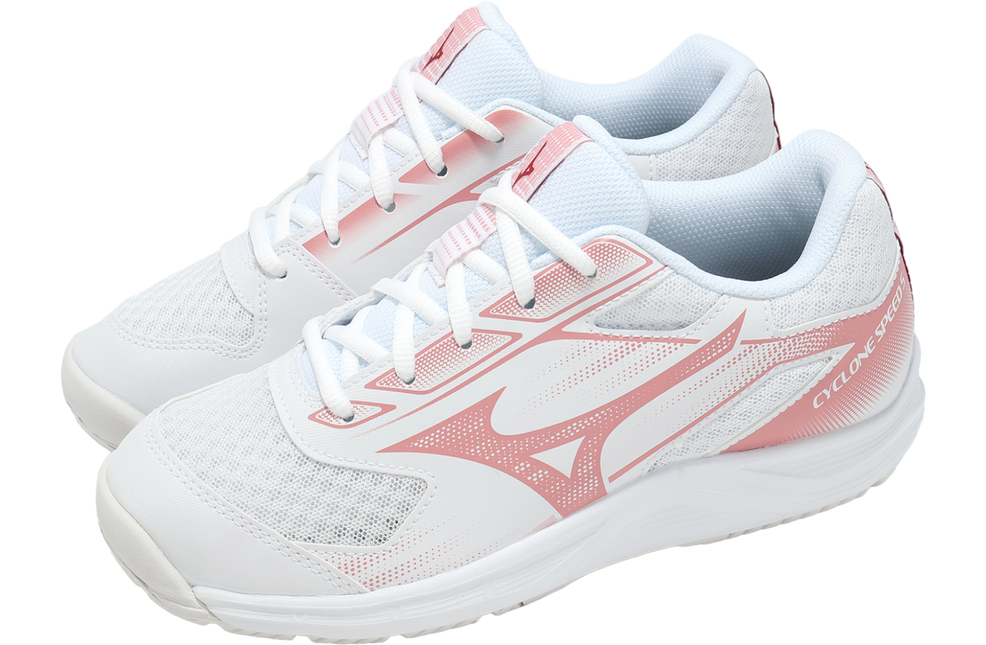 Zapato Voleibol Mizuno Cyclone Speed 5 White/Pink (Pista dura) (Dama)