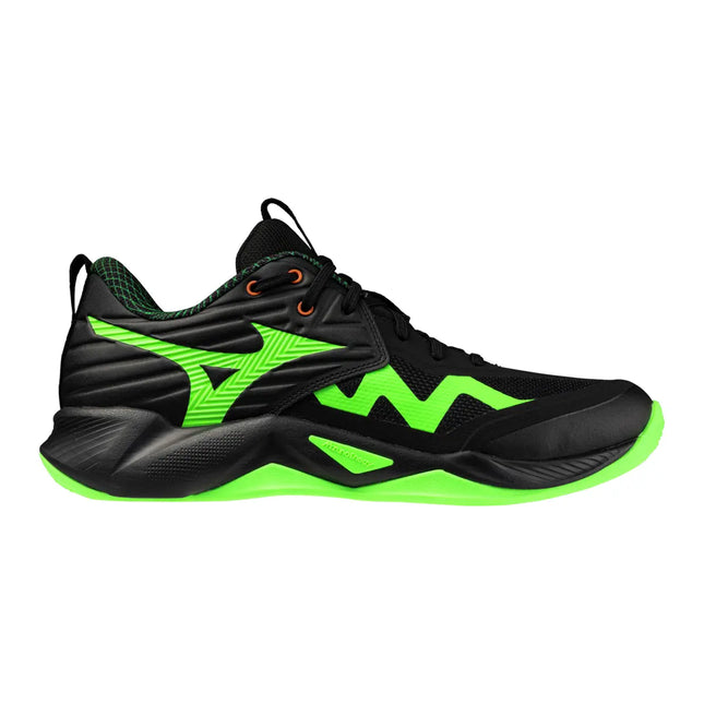 Zapato Voleibol Mizuno Wave Momentum Pro Black/Glowapple (Pista dura) ](Unisex)