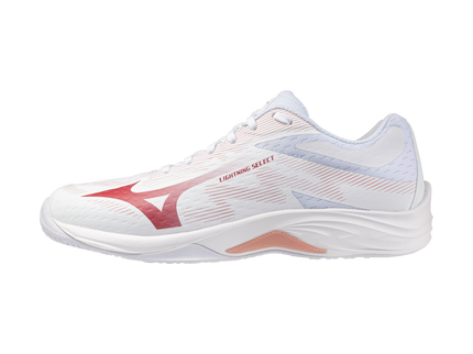 Zapato Voleibol Mizuno Lightning Select White/Pink (Pista dura) (Dama)