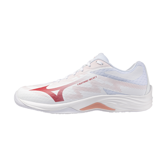 Zapato Voleibol Mizuno Lightning Select White/Pink (Pista dura) (Dama)