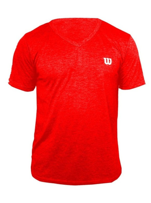 Camiseta Wilson Polyspun Cuello en V (Rojo)