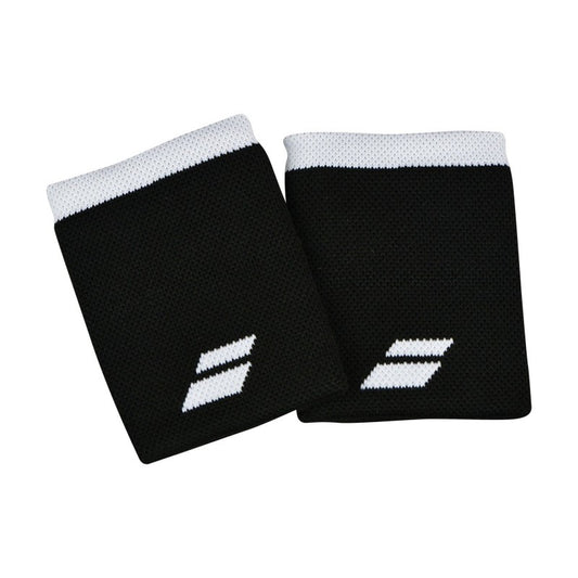 Muñequera Babolat Larga (Negro/blanco) x 2